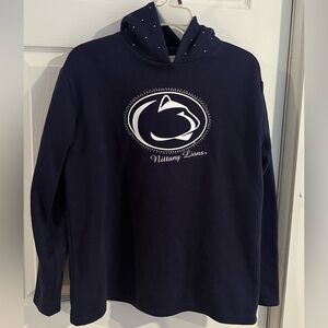 Hanes Women's Penn State Pullover Hoodie with Gems and White Nittany Lions Logo